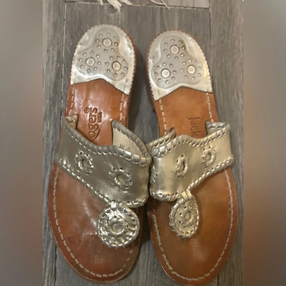 Jack Rogers Gold Sandals size 6